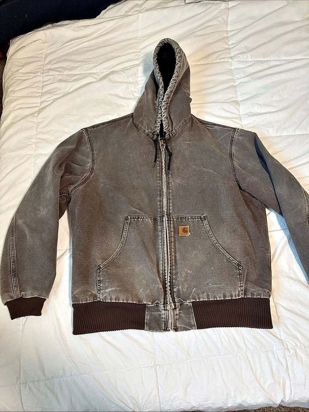 Carhartt J130 GVL Brown Hooded Active Jacket Large